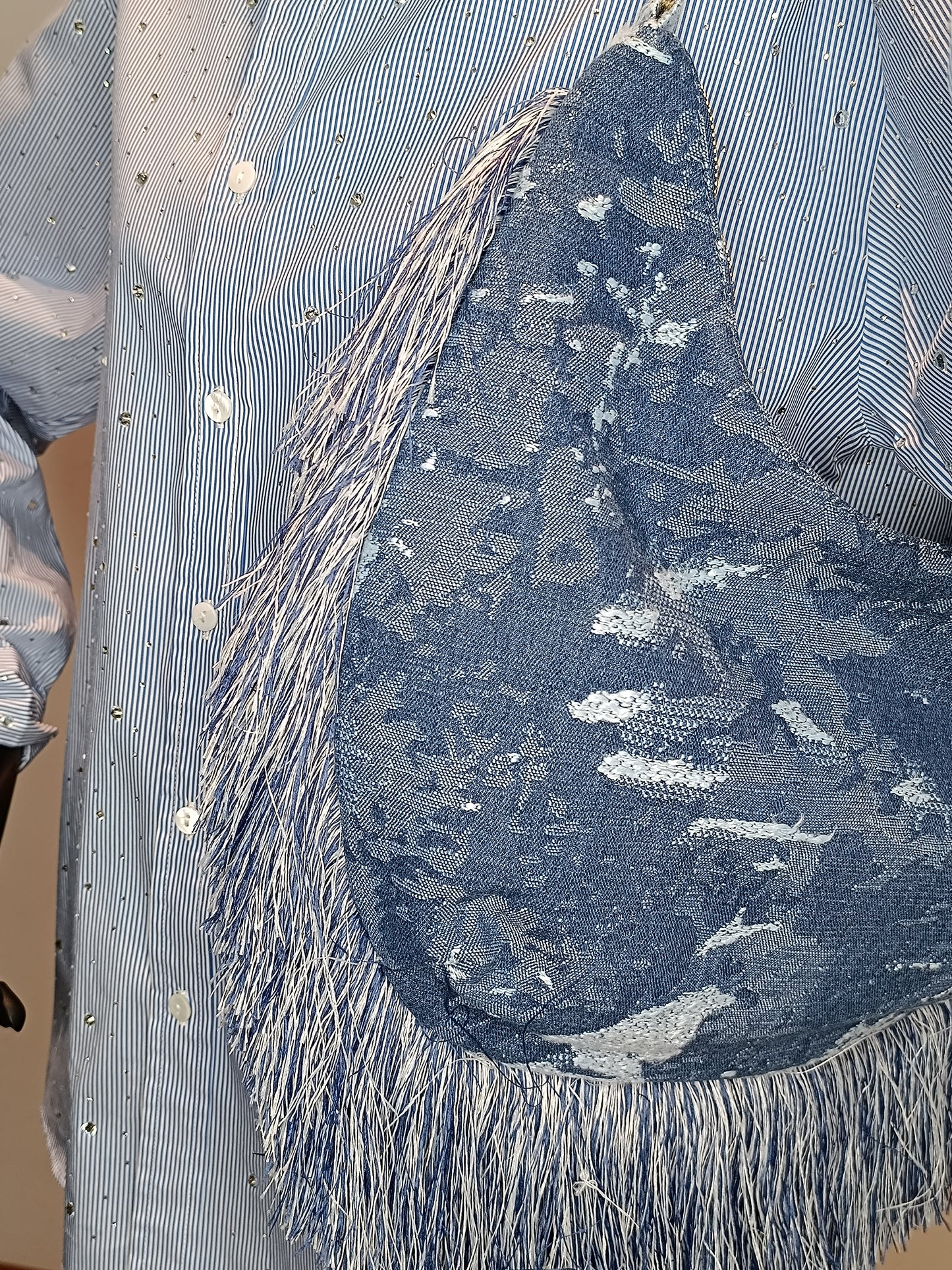 Borsa mezza luna jeans