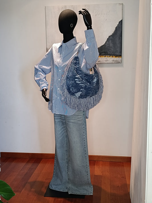 Borsa mezza luna jeans