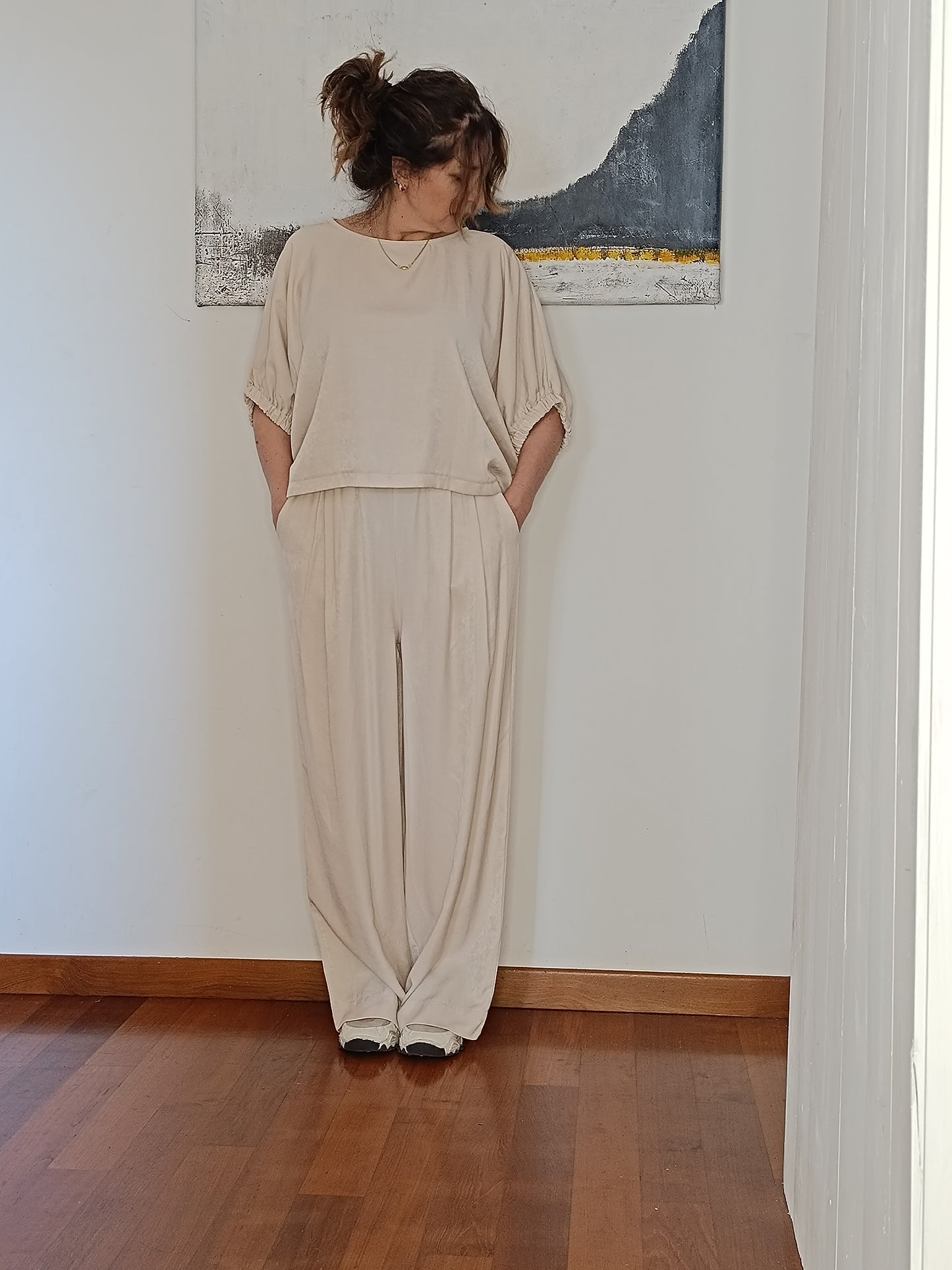 Pantalone palazzo satin